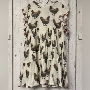 Pink chicken girls dress size 7